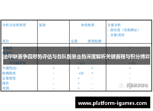 法甲联赛争四形势评估与各队前景走势深度解析关键赛程与积分博弈