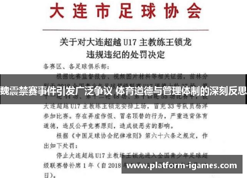 魏震禁赛事件引发广泛争议 体育道德与管理体制的深刻反思 魏震禁赛事件引发广泛争议 体育道德与管理体制的深刻反思